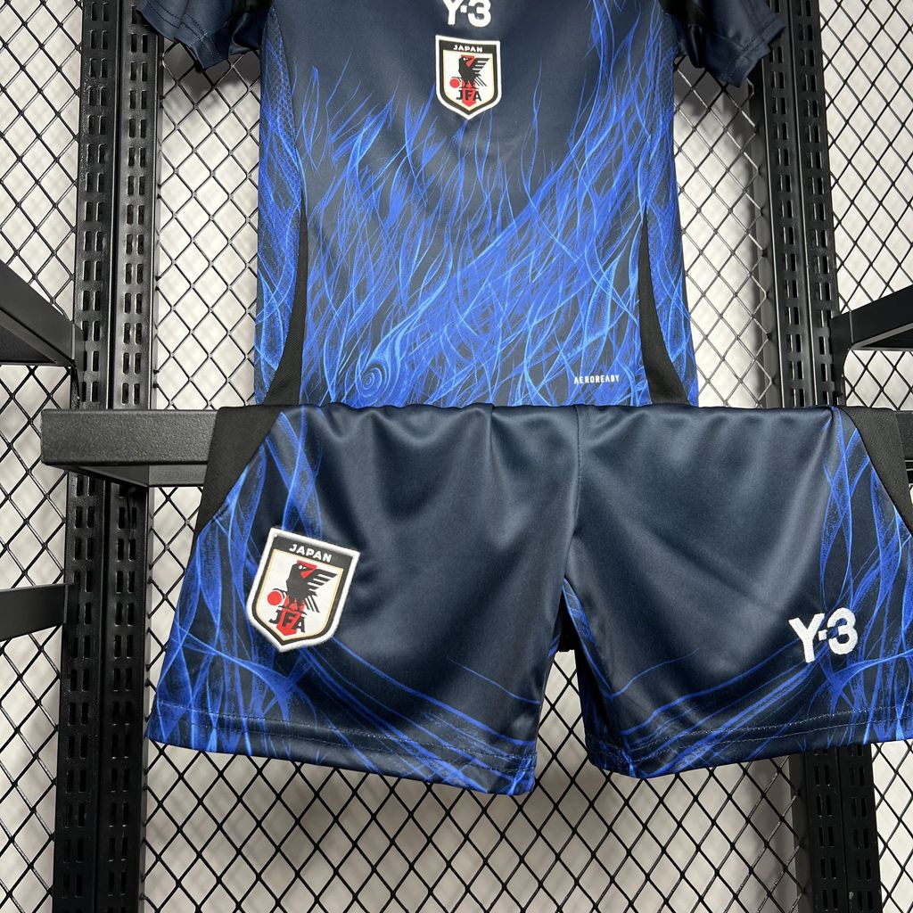 Kit Infantil Japão Home 24/25 Y-3 - Preto e Azul