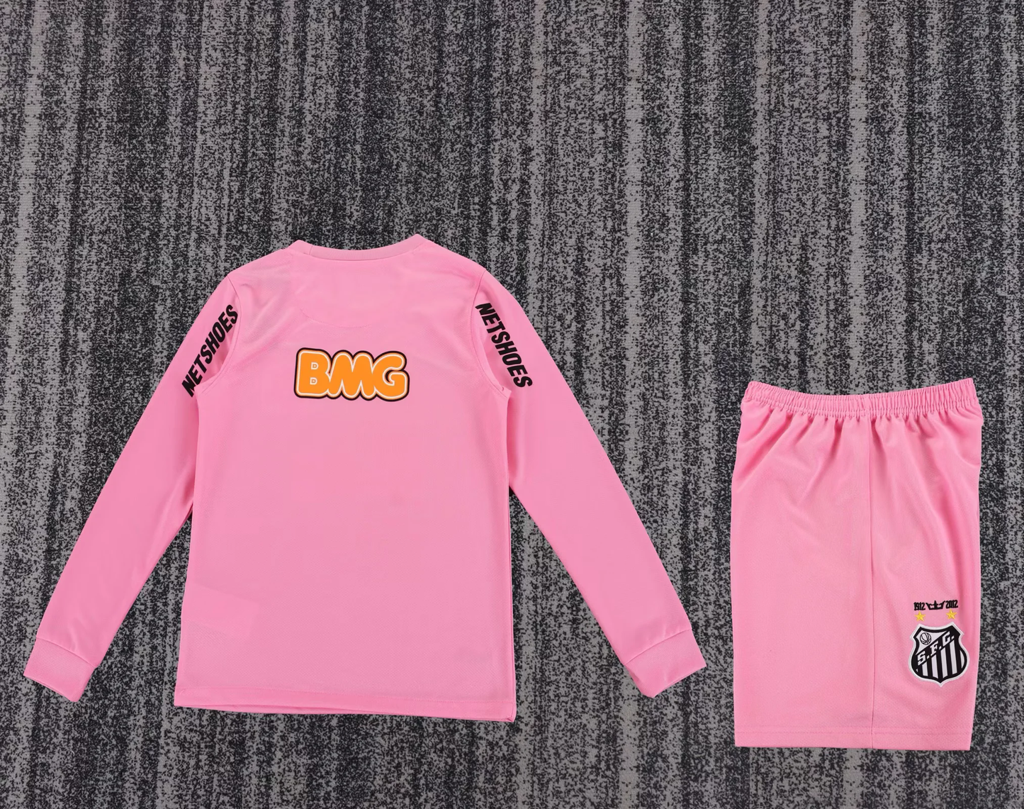 Kit Infantil Santos Retro 11/12 Manga Longa - Rosa