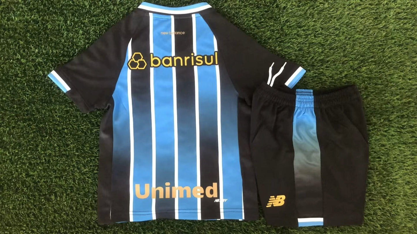 Kit Infantil Grêmio Home 26/27 - Azul, Preto e Branco