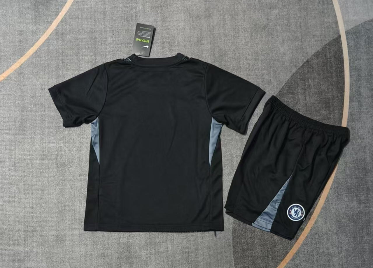 Kit Infantil Chelsea Goleiro 25/26 -Preto
