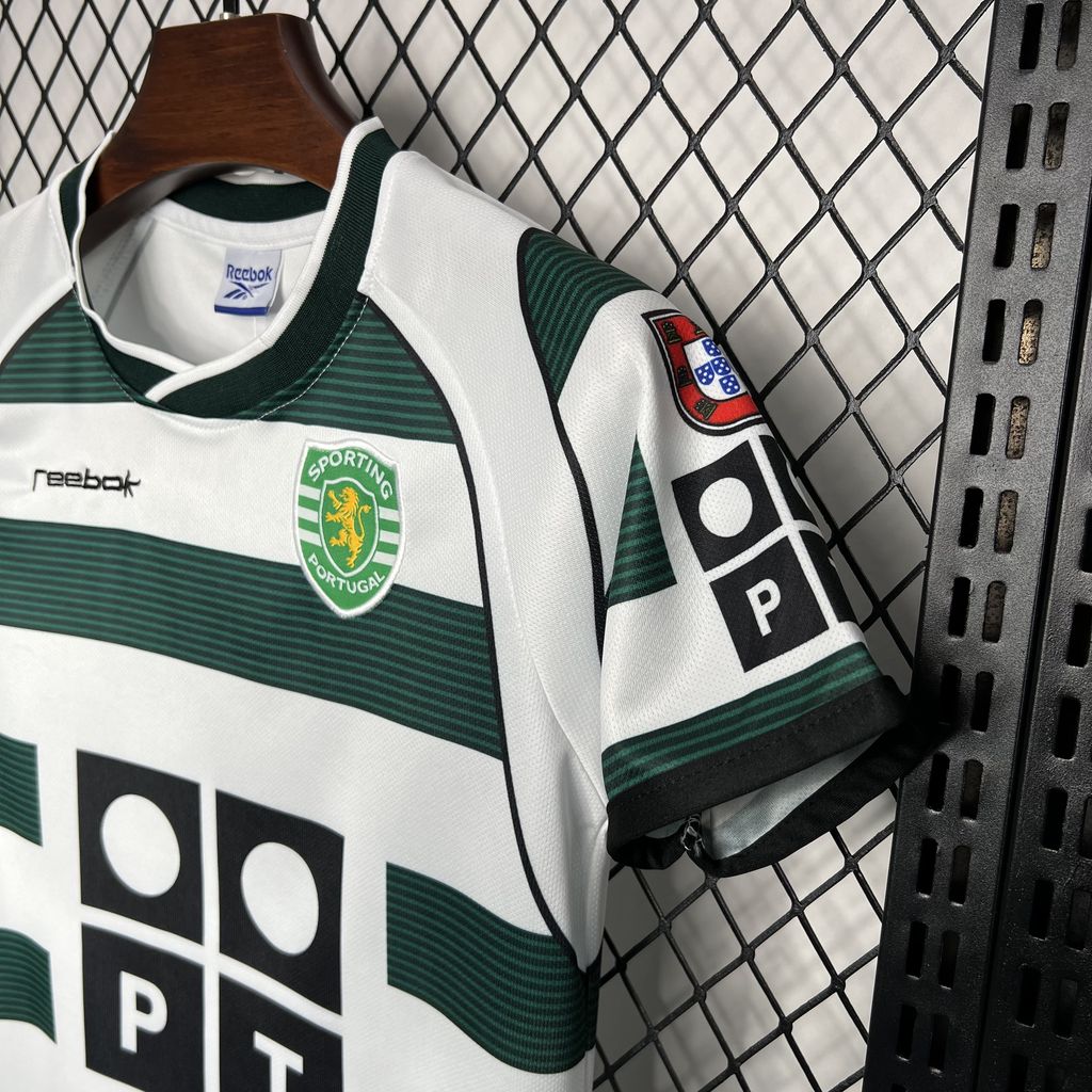 Kit Infantil Sporting Home RetrƓ 2003 . Reebok - Verde e Branco