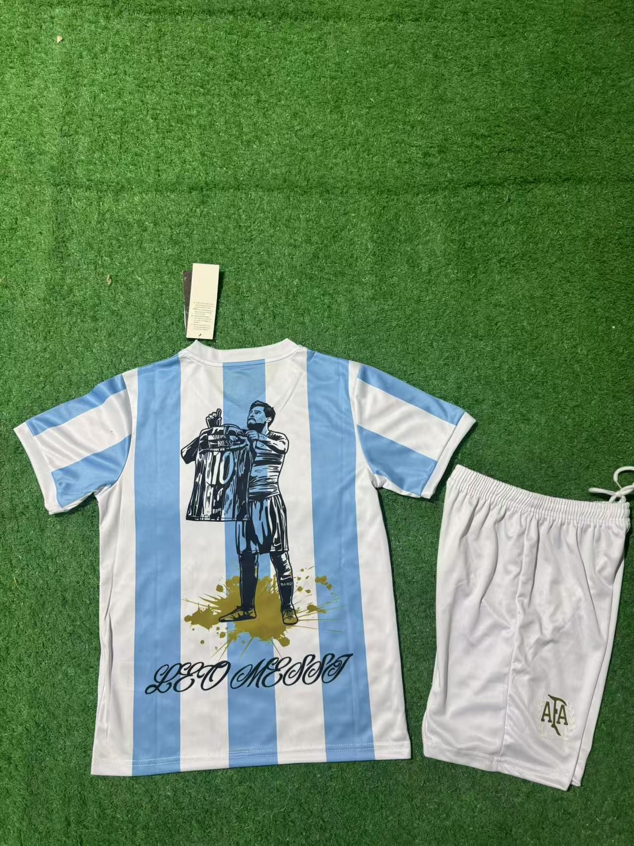 Kit Infantil Argentina Edição Especial Messi 24/25 -Azul e Branca