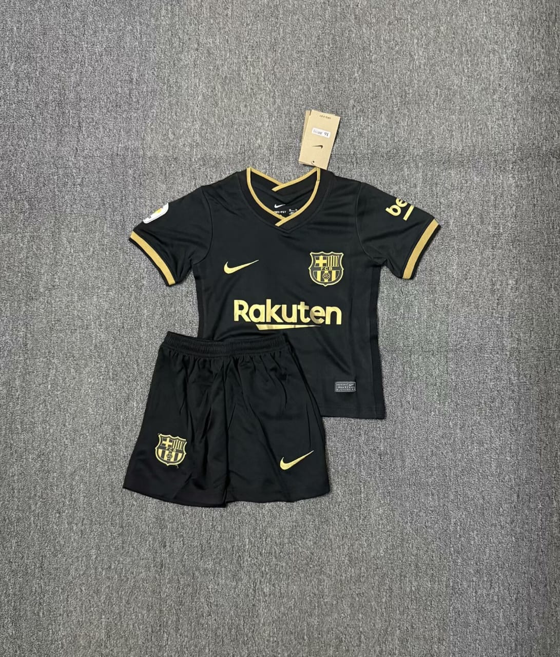 Kit Infantil Barcelona Away RetrƓ 20/21 - Preto