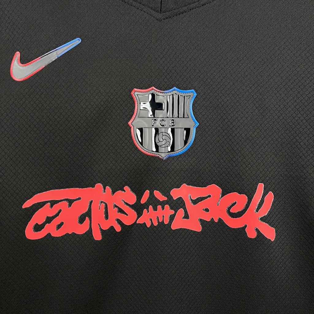 Kit Infantil Barcelona Away Edição Especial Travis Scott 24/25 - Preto