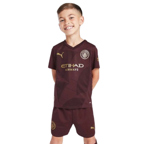 Kit Infantil Manchester City Third 24/25 . - Marrom
