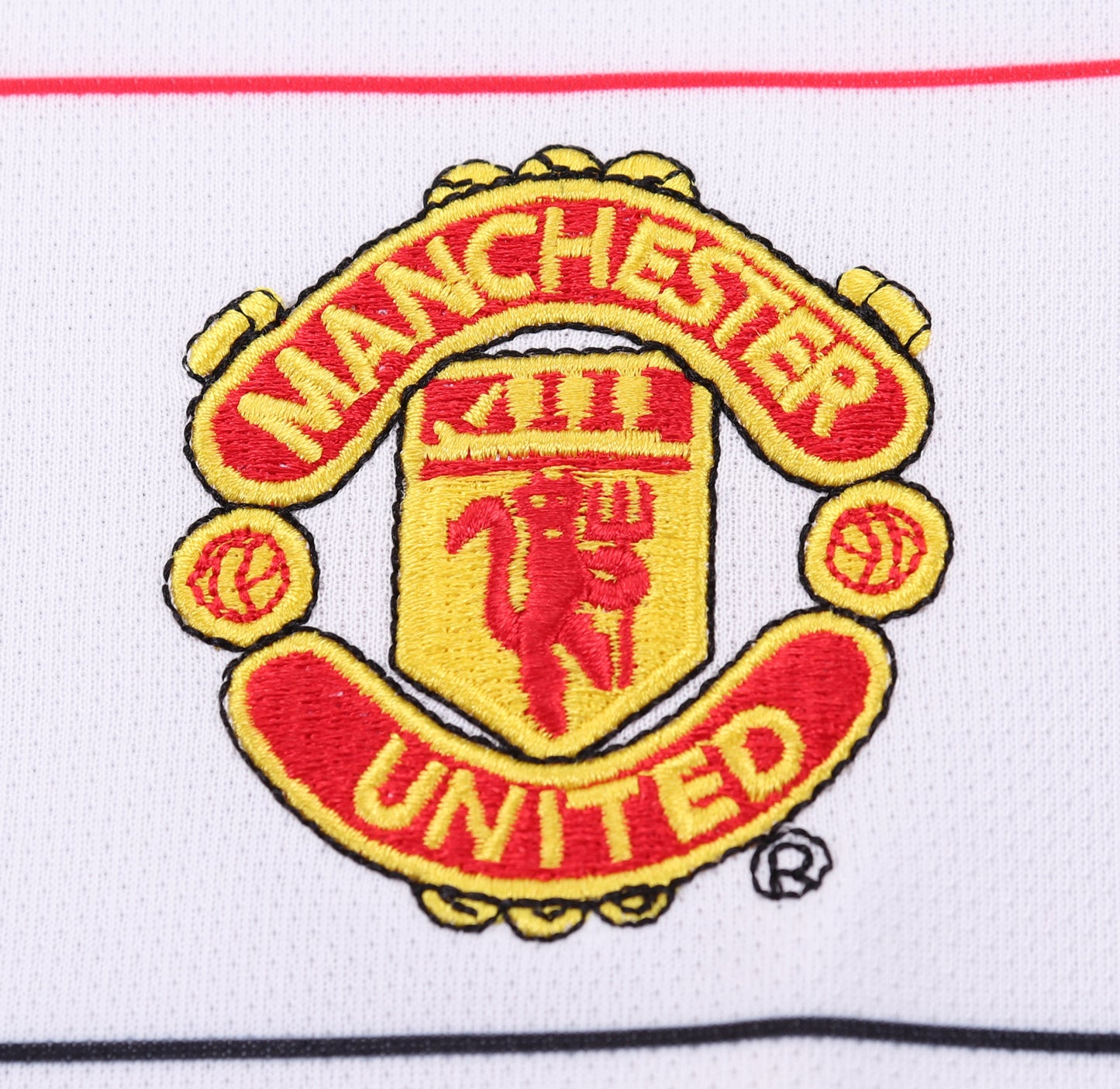 Kit infantil Manchester United Retrô Away 2003 . - Branca