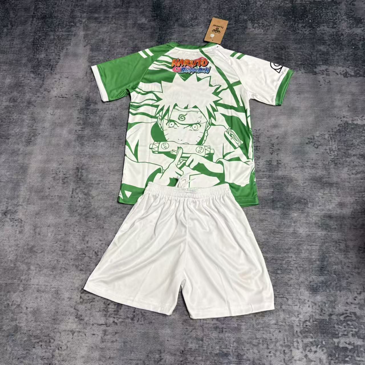 Kit Infantil Real Betis Edição Especial Naruto 25/26 . Hummel - Verde e Branca