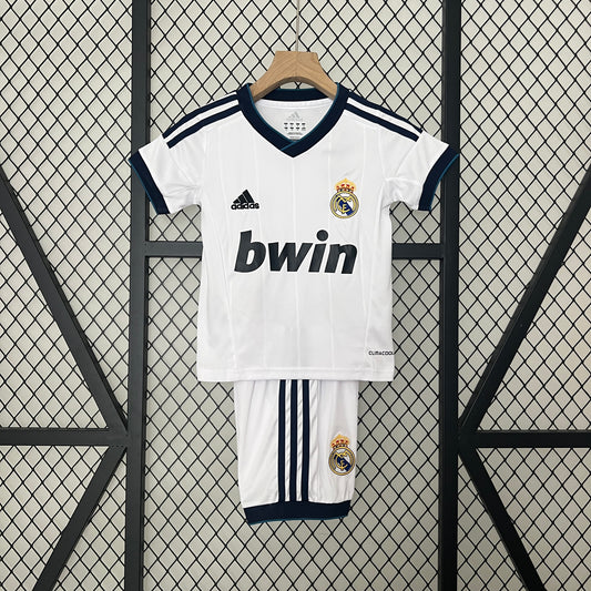 Kit Infantil Real Madrid Home Retrô 12/13 - Branco