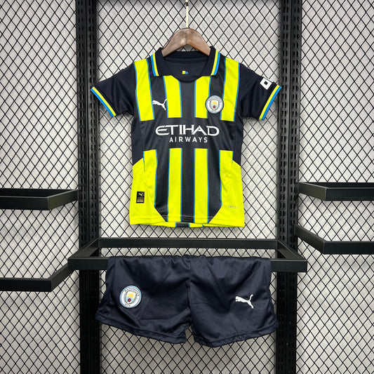 Kit Infantil Manchester City Away 24/25 . - Amarelo e Preto