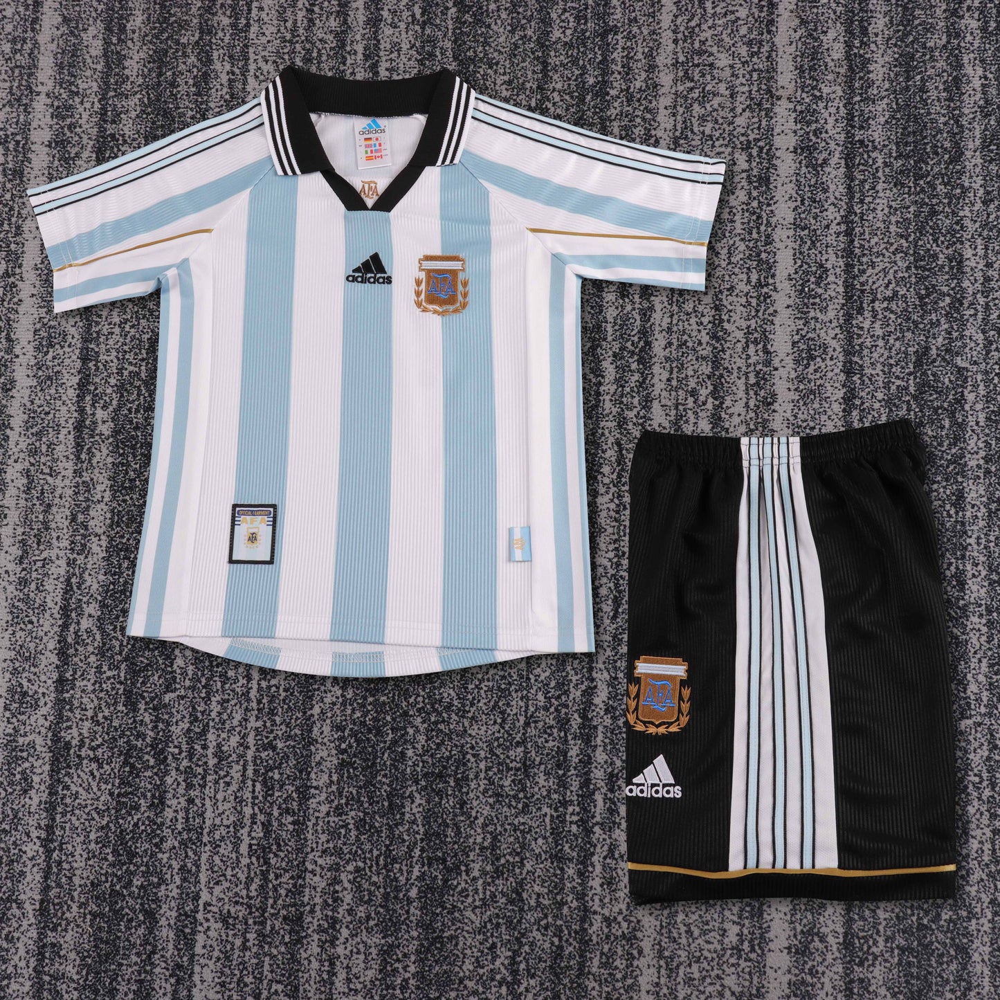 Kit Infantil Argentina Retro 1998 -Branco e Azul
