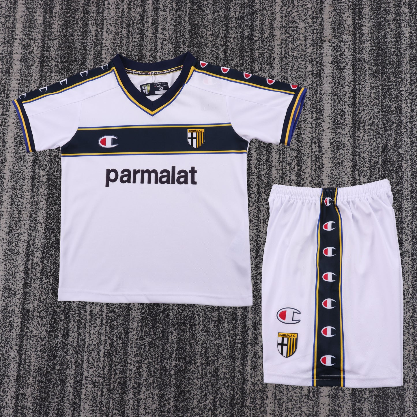 Kit Infantil Parma Away Retrô 02/03 Champion - Branco