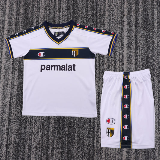 Kit Infantil Parma Away Retrô 02/03 Champion - Branco