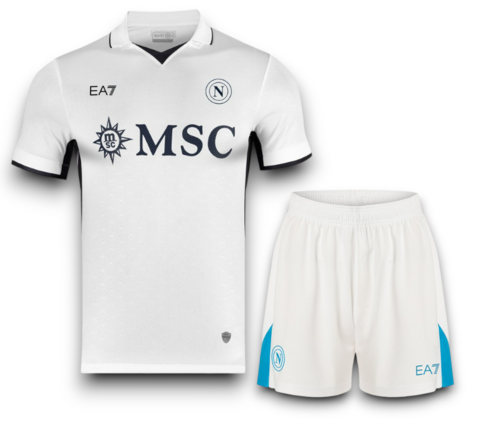 Kit Infantil Napoli Away 24/25 . EA7 - Branco
