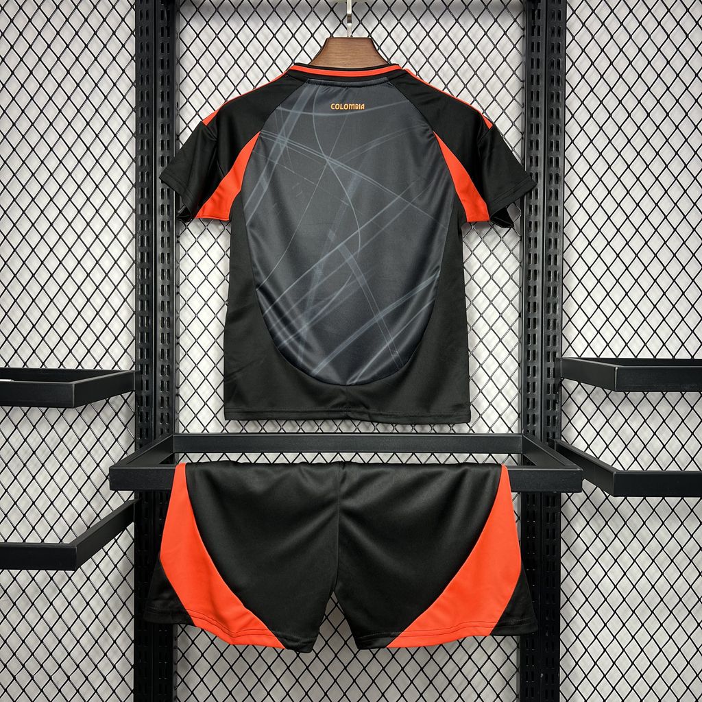Kit Infantil Colômbia Away 24/25 -Preto e Laranja