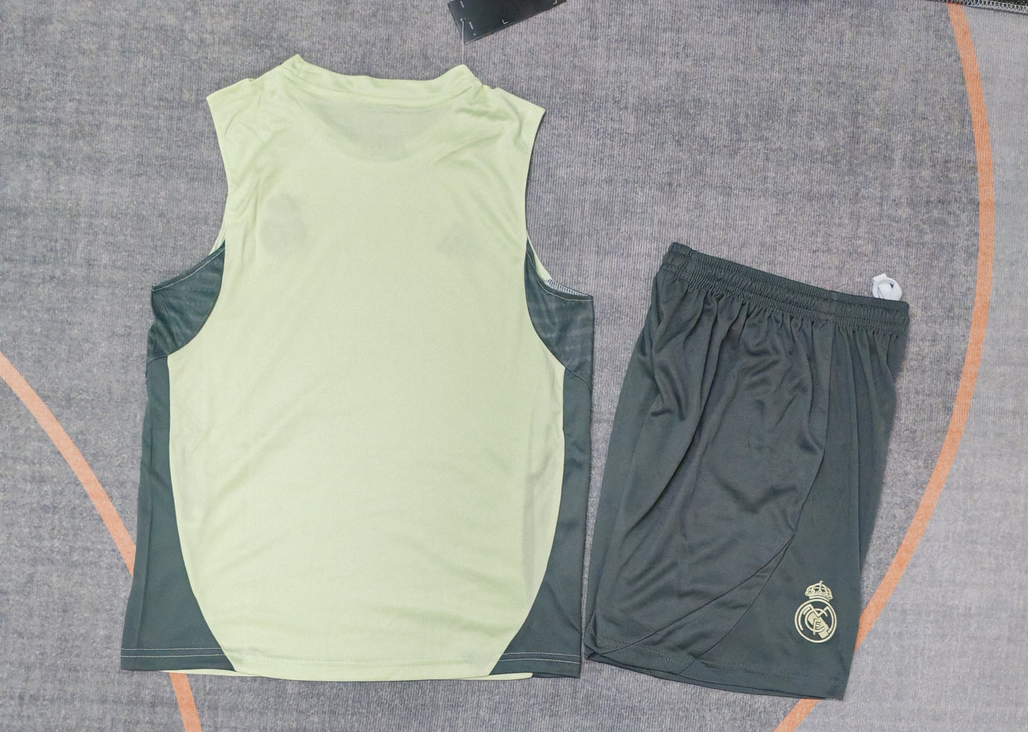 Kit Infantil Real Madrid Treino Regata 25/26 -Verde Claro