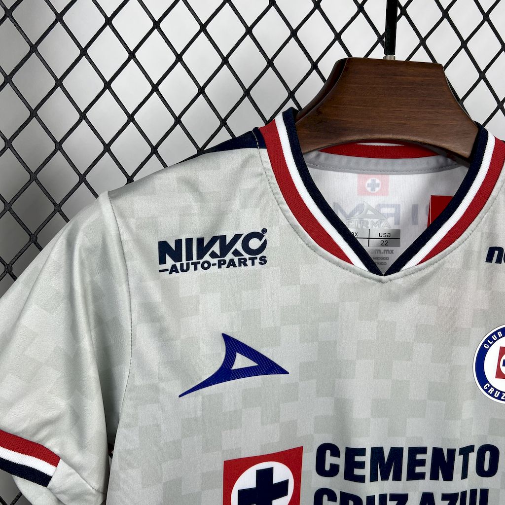 Kit Infantil Cruz Azul Away 25/26 Pirma . -Branco