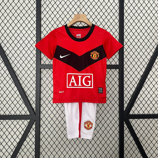 Kit infantil Manchester United Retrô Home 2009 . - Vermelho