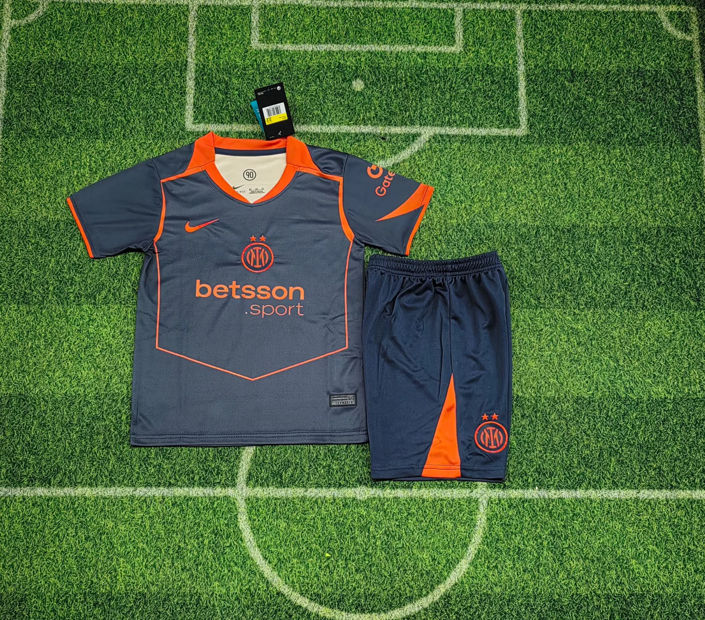 Kit Infantil Inter de Milão Third 25/26 - Azul Escuro e Laranja