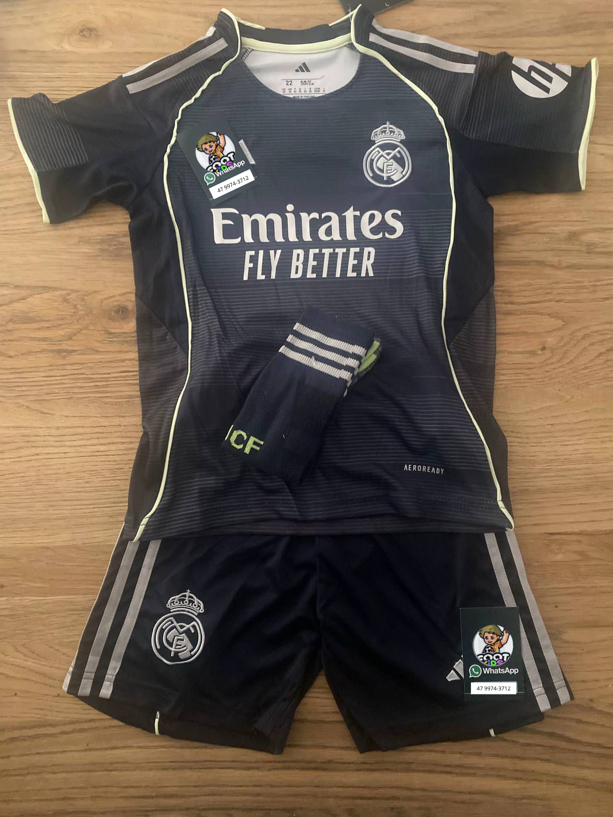 Kit Infantil Real Madrid Away 25/26 -Azul Escuro