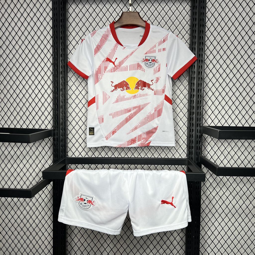Kit Infantil RB Leipizig Home 24/25 - Branca e Vermelha