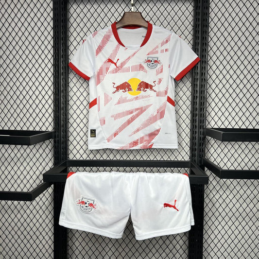Kit Infantil RB Leipizig Home 24/25 - Branca e Vermelha