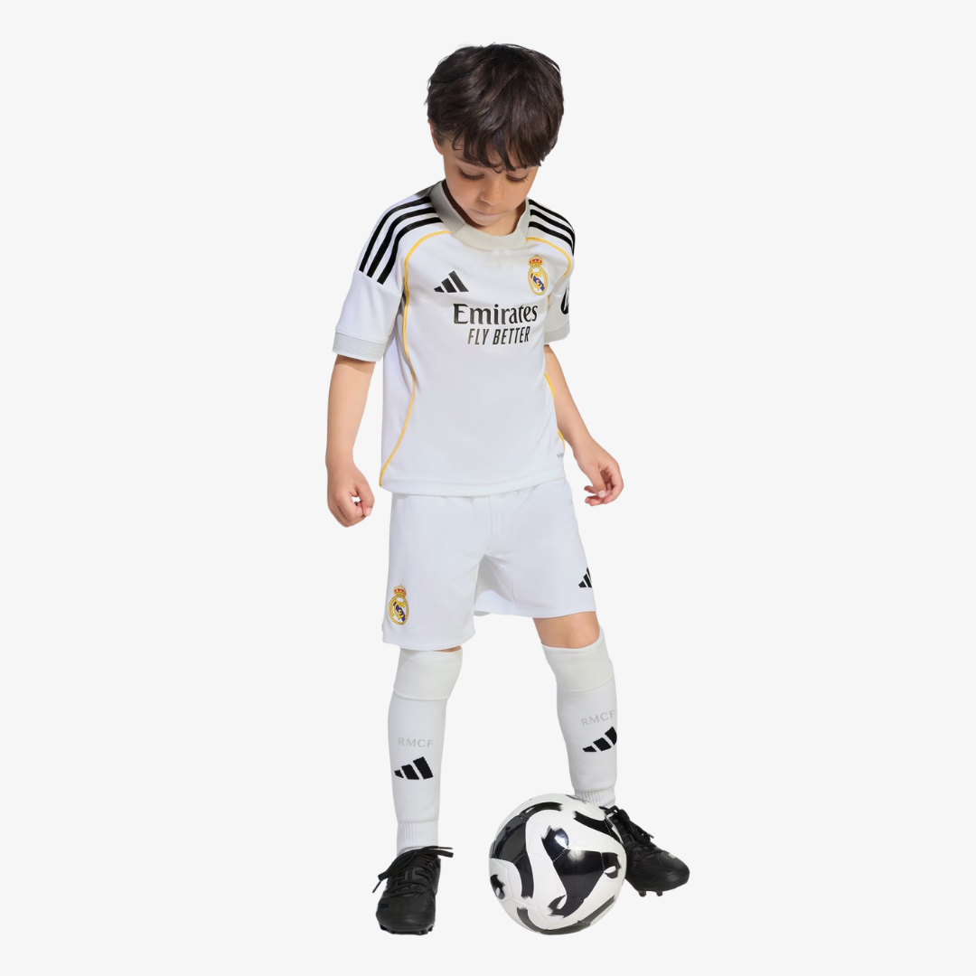 Kit Infantil Real Madrid Home 25/26 -Branca