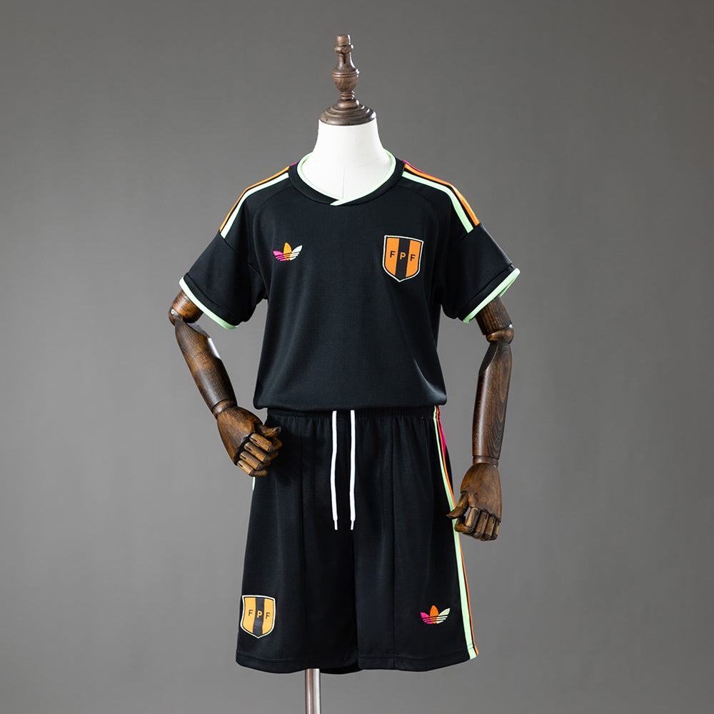 Kit Infantil Peru Away 24/25 -Preto e Vermelho