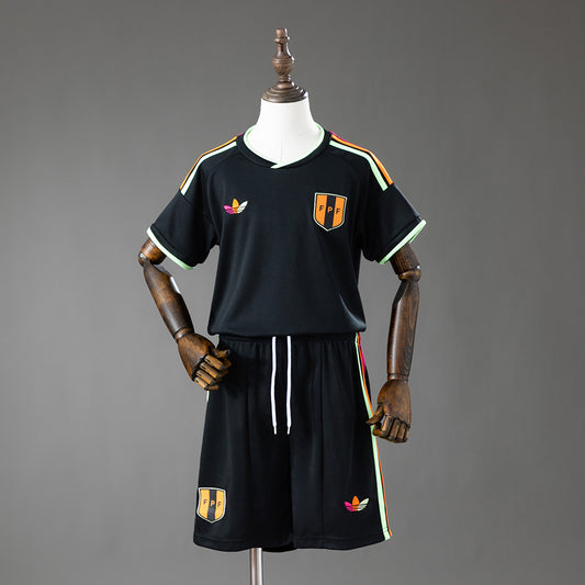 Kit Infantil Peru Away 24/25 -Preto e Vermelho