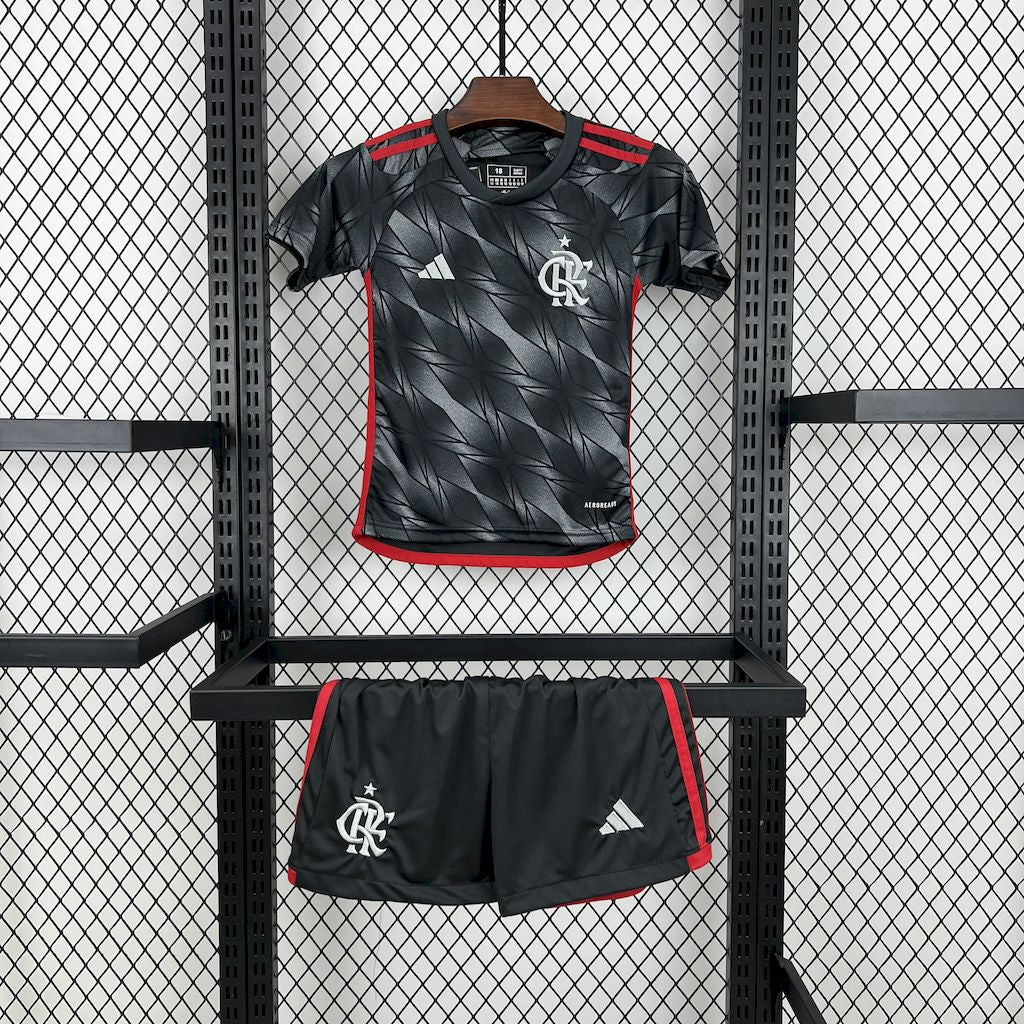 Kit Infantil Flamengo Third 24/25 - Cinza