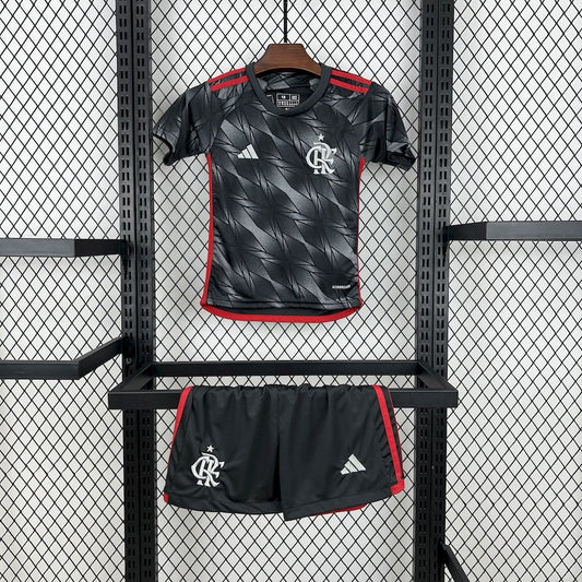 Kit Infantil Flamengo Third 24/25 - Cinza