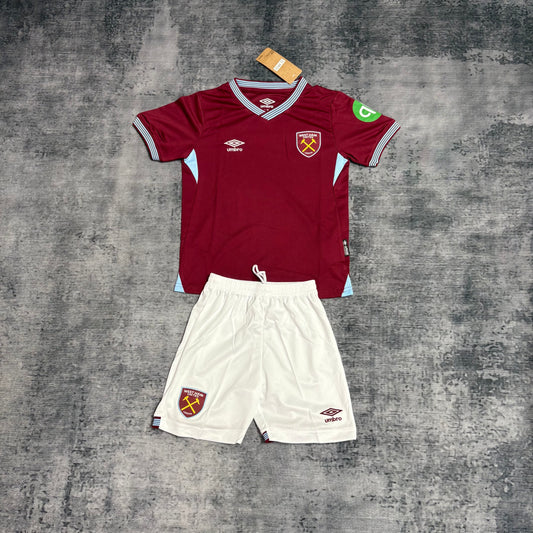 Kit Infantil West Ham Home 25/26 . - Vinho