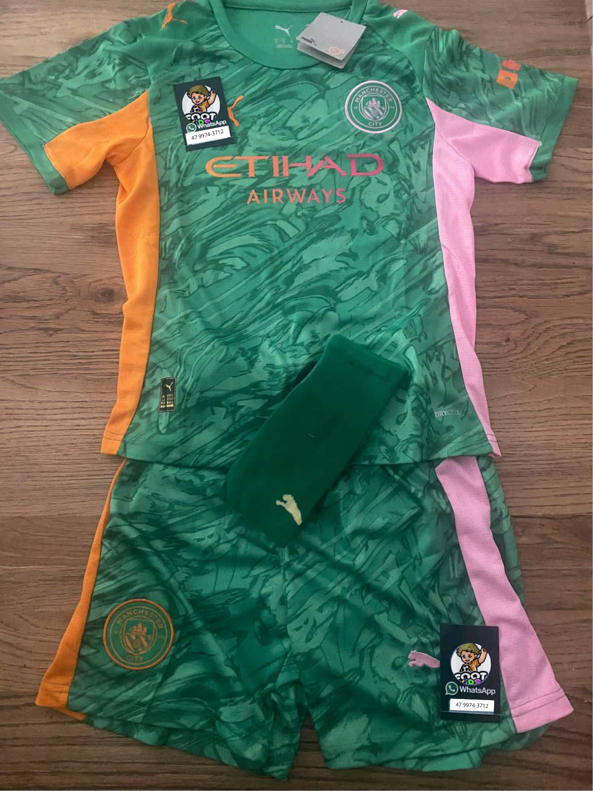 Kit Infantil Manchester City Goleiro 25/26 . - Verde