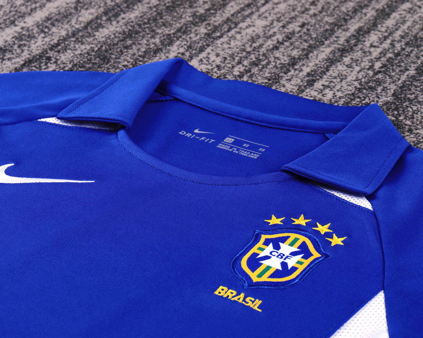 Kit Infantil Brasil Retro Away 2002 Feminino - Azul