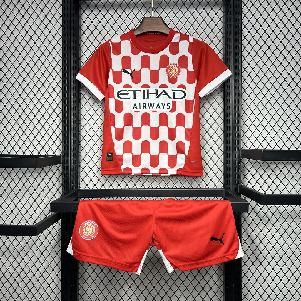 Kit Infantil Girona Home 24/25 - Vermelho e Branco
