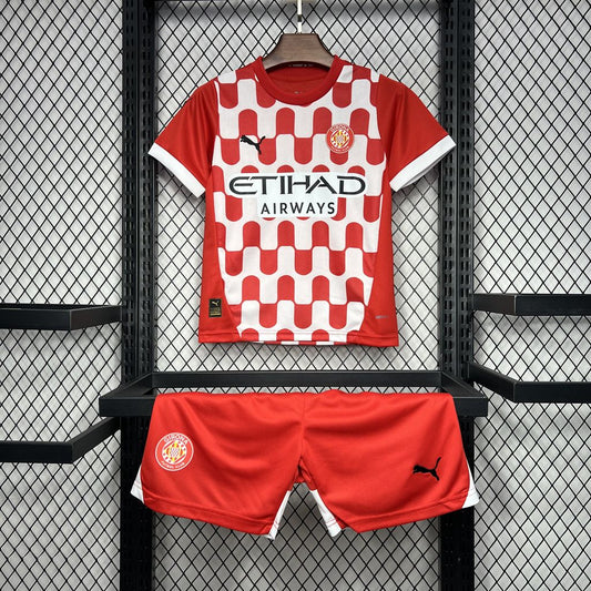Kit Infantil Girona Home 24/25 - Vermelho e Branco