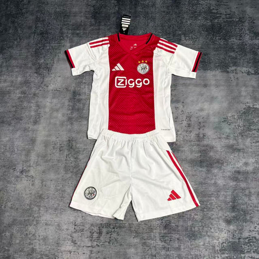 Kit Infantil Ajax Home 25/26 - Vermelho e Branco