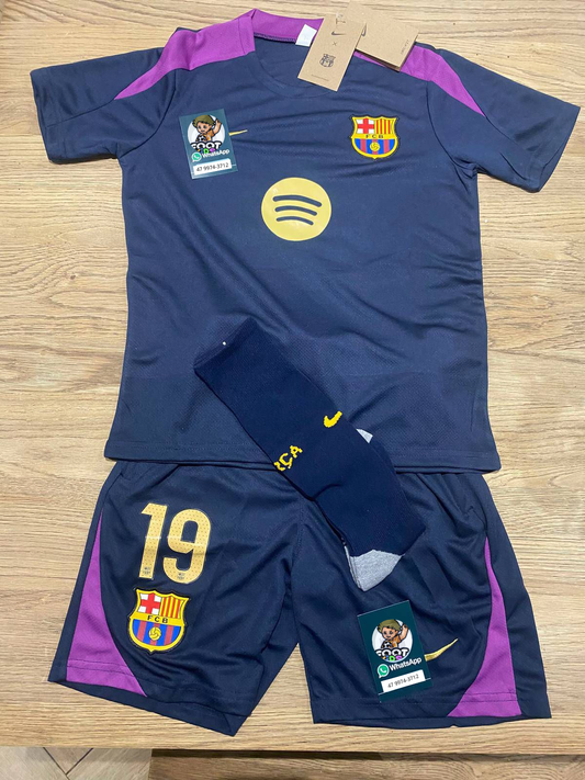 Kit Infantil Barcelona Treino 25/26 - Roxo