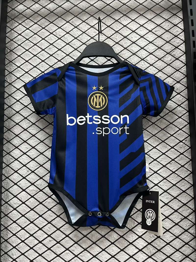Body Bebê Infantil Inter de Milão Home 24/25 -Azul e Preto