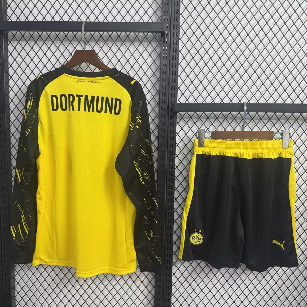 Kit Infantil Borussia Dortmund Home Manga Longa 25/26 . - Amarelo e Preto
