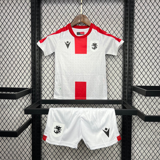 Kit Infantil Georgia Home 24/25 Macron -Branco e Vermelho