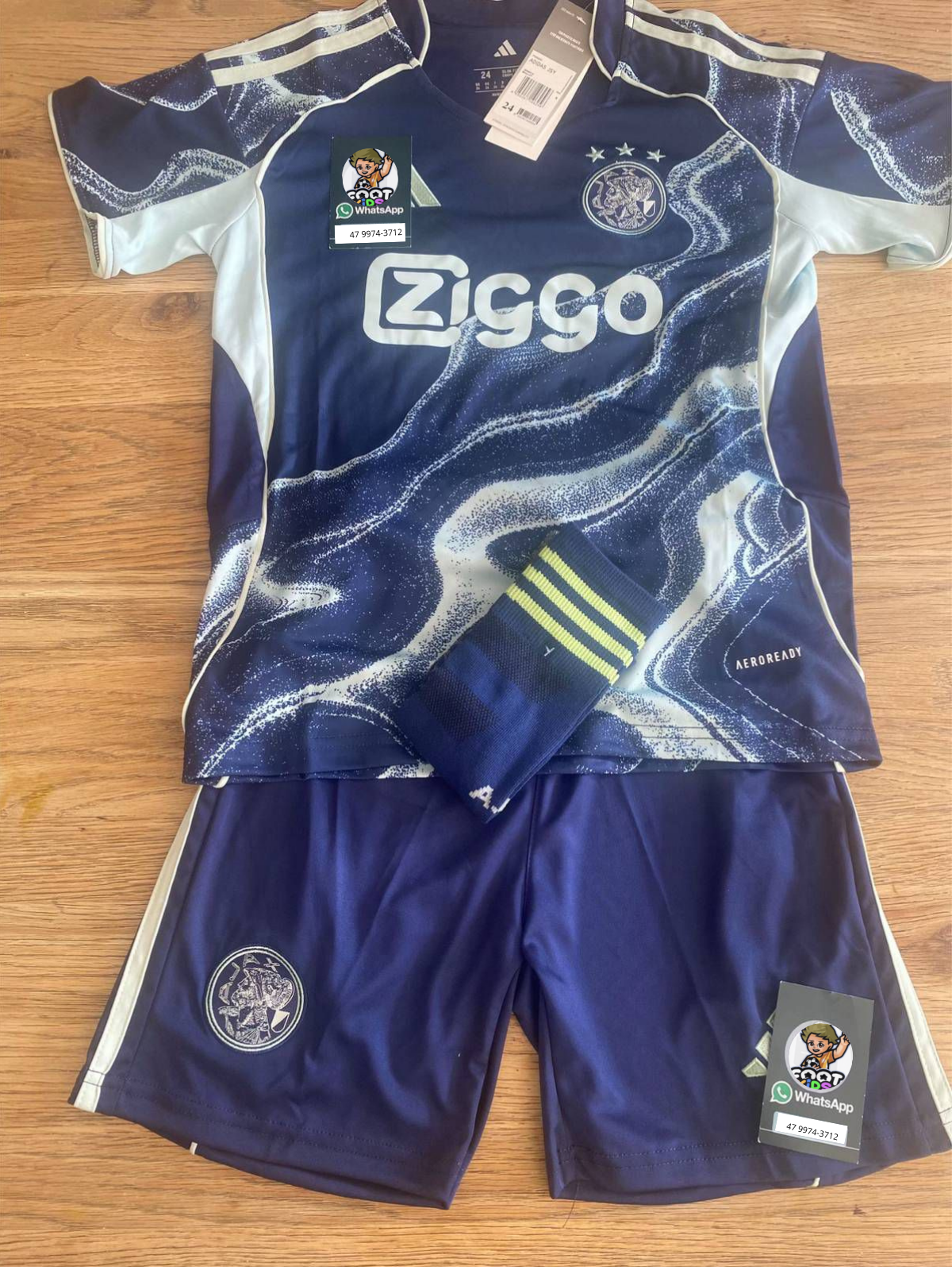Kit Infantil Ajax Third 25/26 -Azul Escuro