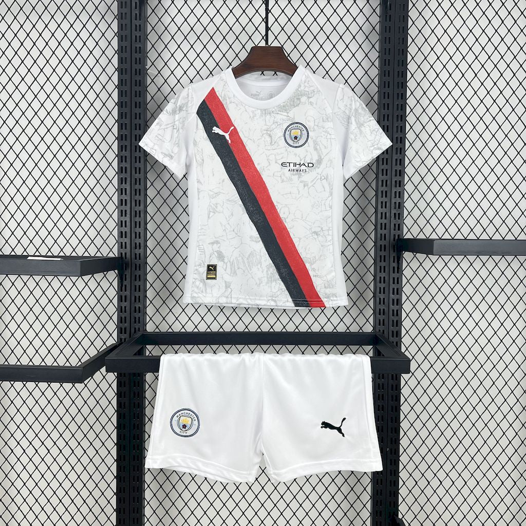 Kit Infantil Manchester City Away 25/26 . - Branco