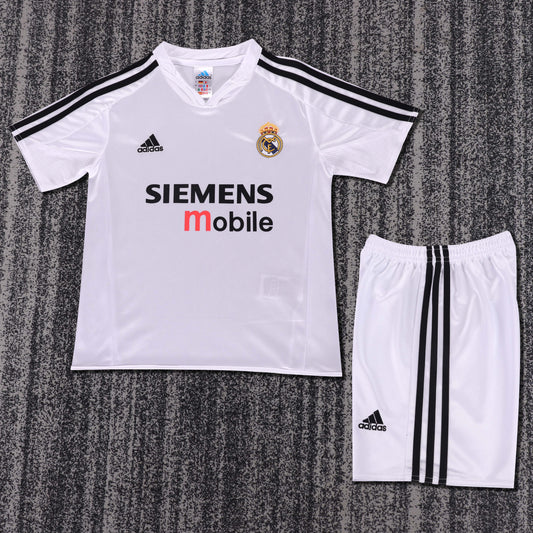 Kit Infantil Real Madrid Home Retrô 04/05 - Branco