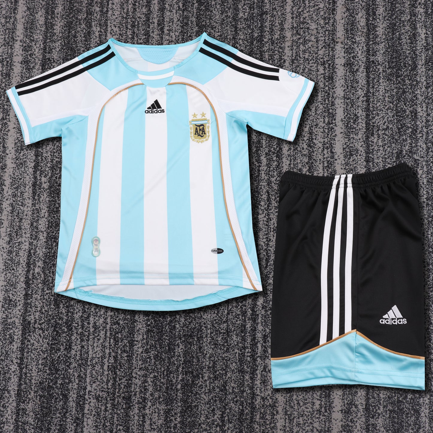 Kit Infantil Argentina Retro Home 2006 -Branco e Azul