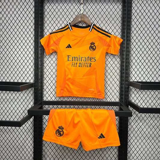 Kit Infantil Real Madrid Away 24/25 -Laranja