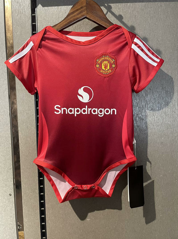 Body Bebê Infantil Manchester United Home 25/26  - Vermelho