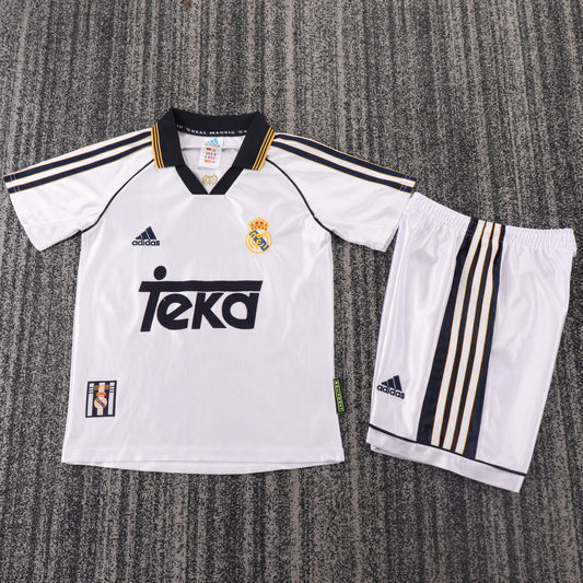 Kit Infantil Real Madrid Home Retrô 98/99 - Branco