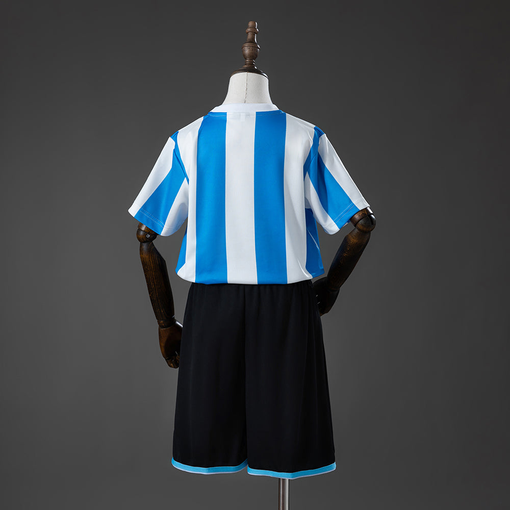 Kit Infantil Argentina Retro Home 1986 Le Coq Sportif -Branco e Azul