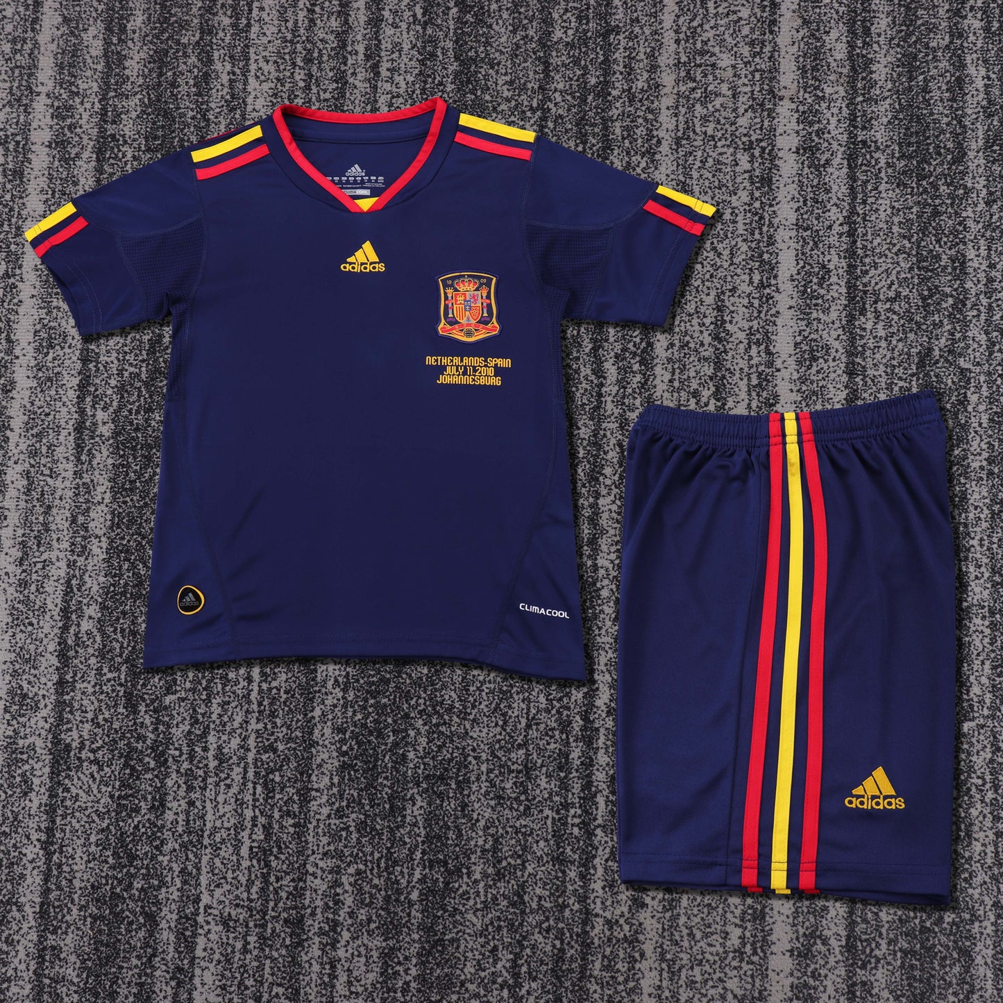 Kit Infantil Espanha Away Retro 2010 - Azul Escuro