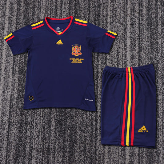 Kit Infantil Espanha Away Retro 2010 - Azul Escuro